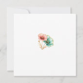 Invitation à la fête de fiançailles aquarelle bleu (Dos)