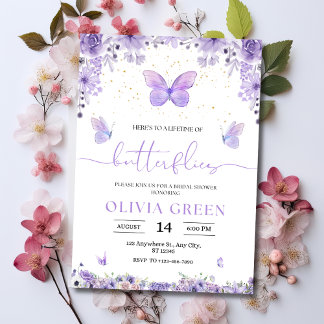 Invitation à la Fête de Fiançailles aux Papillons