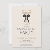 Invitation à la fête de fiançailles Bows & Bubbly (Devant)