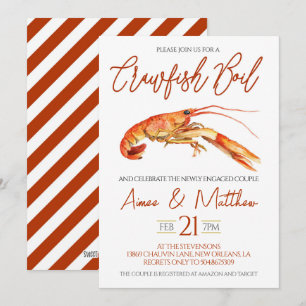 Invitation à la fête de fiançailles Crawfish Boil