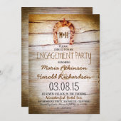 invitation à la fête de fiançailles de bois rustiq (Devant / Derrière)