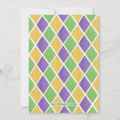 Invitation à la fête de fiançailles de Mardi Gras (Dos)