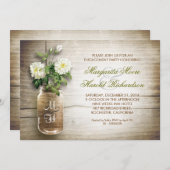 invitation à la fête de fiançailles de mason jar r (Devant / Derrière)