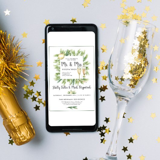 Invitation à la fête de fiançailles de Noël