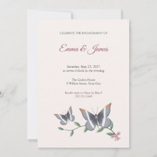 Invitation à la fête de fiançailles de Papillon Sœ