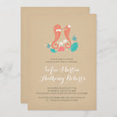 invitation à la fête de fiançailles de plage pour (Devant / Derrière)