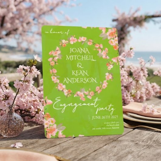 Invitation à la fête de fiançailles des fleurs de