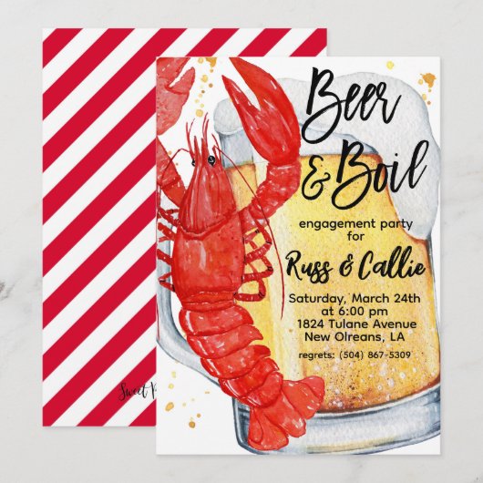 Invitation à la fête de fiançailles du Boil d'écre (Devant / Derrière)