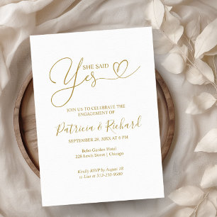 Invitation à la fête de fiançailles Elle a dit oui