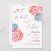 Invitation à la fête de fiançailles Feux d'artific (Devant)