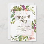 invitation à la fête de fiançailles fleuries et ve (Devant)