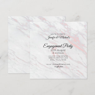 Invitation à la fête de fiançailles Marbre Rose & 