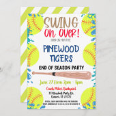 Invitation à la fête de fin de saison de softball (Devant / Derrière)