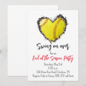 Invitation à la fête de fin de saison de softball (Devant / Derrière)