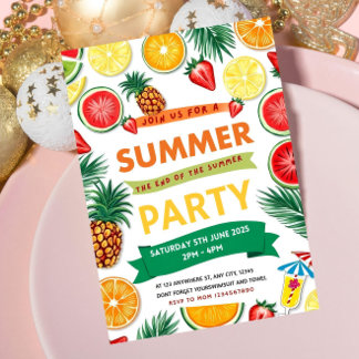 Invitation à la Fête de Fin d'Été Fête d'Été Pisci