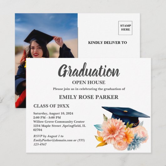 Invitation à la fête de fin d'études (Devant / Derrière)