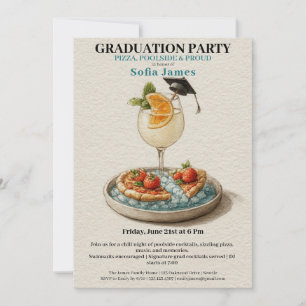 Invitation à la fête de fin d'études au cocktail d