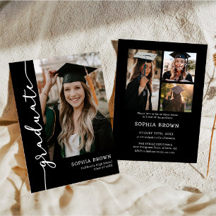 Invitation à la fête de fin d'études avec collage 