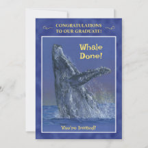 Invitation à la fête de fin d'études Baleine Amusa