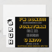 Invitation à la fête de fin d'études BRUH (Devant / Derrière)