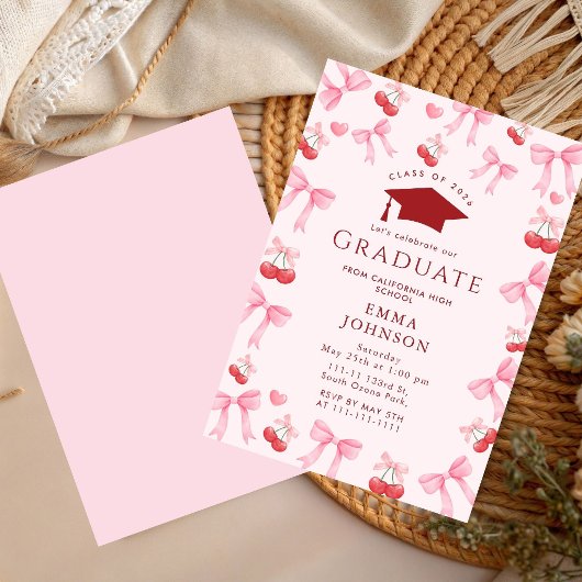 Invitation à la fête de fin d'études Coquette Bow