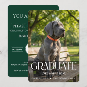 Invitation à la fête de fin d'études de chien Phot