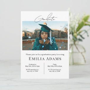 Invitation à la fête de fin d'études, diplômé phot