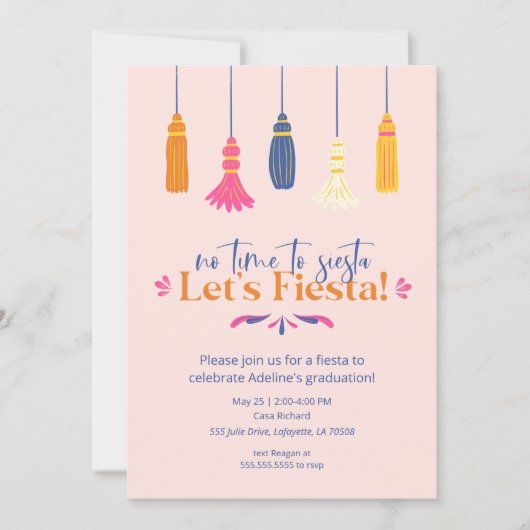 Invitation à la fête de fin d'études Fiesta (Devant)