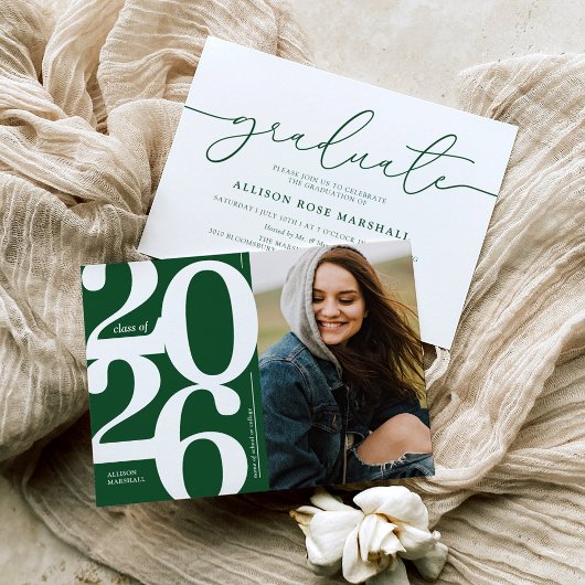 Invitation à la fête de fin d'études Photo Green 2