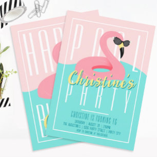 Invitation à la fête de Flamant rose Pool dans les