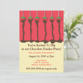 Invitation à la fête de fondue au chocolat et aux (Debout devant)