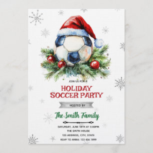 Invitation à la fête de football de Noël