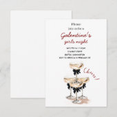 Invitation à la fête de Galentine au Champagne (Devant / Derrière)