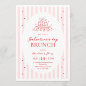 Invitation à la fête de Galentine rose rouge (Devant)