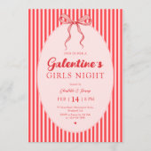 Invitation à la fête de Galentine rose rouge (Devant)