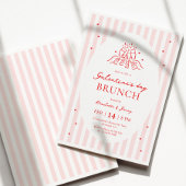 Invitation à la fête de Galentine rose rouge