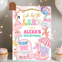 Invitation à la fête de gâteau rétro chic au bord