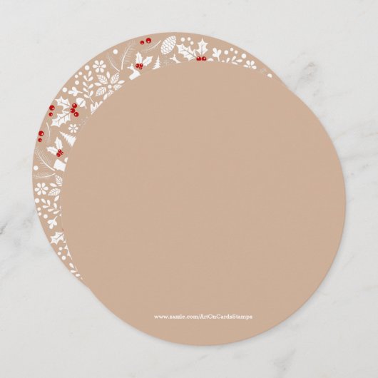 Invitation à la fête de gerbe de Noël blanc et bro (Devant / Derrière)