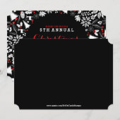 Invitation à la fête de gerbe de Noël blanc et noi (Devant / Derrière)