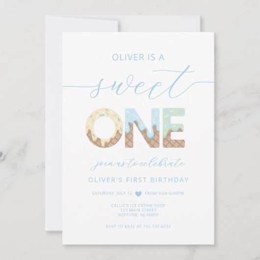 Invitation à la fête de glace Sweet One (Devant)