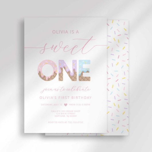 Invitation à la fête de glace Sweet One