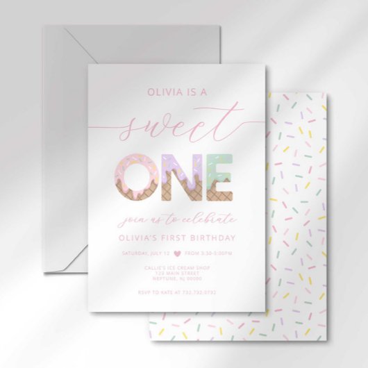 Invitation à la fête de glace Sweet One