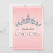 Invitation à la fête de Glam Tiara Quinceanera (Dos)