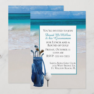Invitation à la fête de golf du futur marié sur la