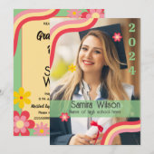 Invitation à la fête de Grad Retro avec photo (Ver (Devant / Derrière)