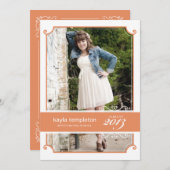 Invitation à la fête de graduation de charme Vinta (Devant / Derrière)