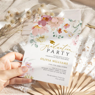 Invitation à la fête de graduation Fleur sauvage r