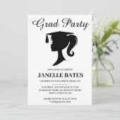 invitation à la fête de graduation moderne noir et (Debout devant)