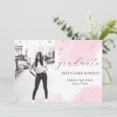 invitation à la fête de graduation rose Elegance (Debout devant)