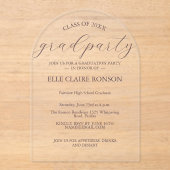 invitation à la fête de graduation rose Elegance (Recto)